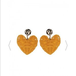Collectif Wicker Heart Earrings NWT